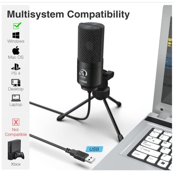 FIFINE USB Microphone, Metal Condenser Recording Microphone - Picture 2 of 5